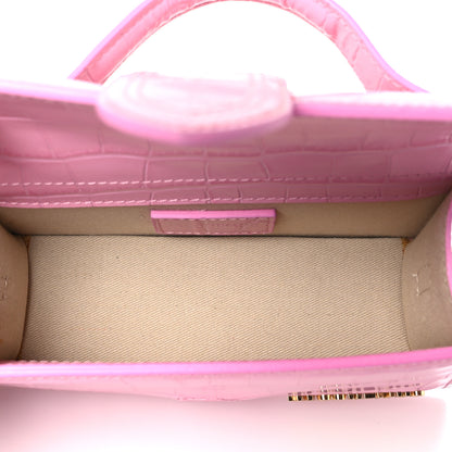 Jacquemus Calfskin Crocodile Embossed Le Bambino Pink 5 of 10