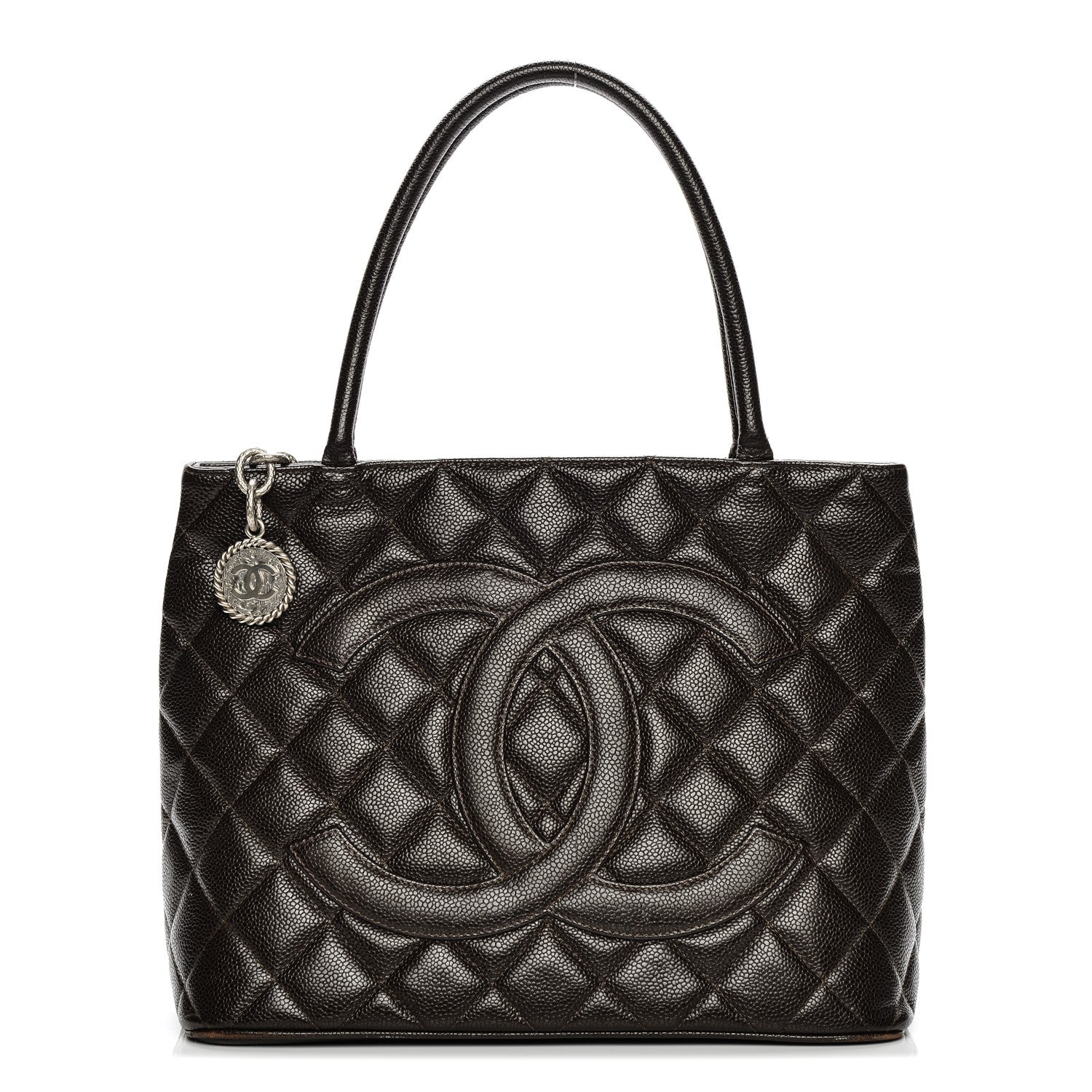 Chanel Caviar Quilted Medallion Tote Dark Brown 1 of 12