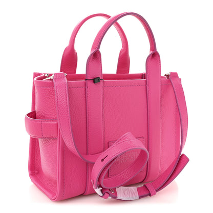Marc Jacobs Grained Calfskin Small The Tote Bag Hot Pink 3 of 12
