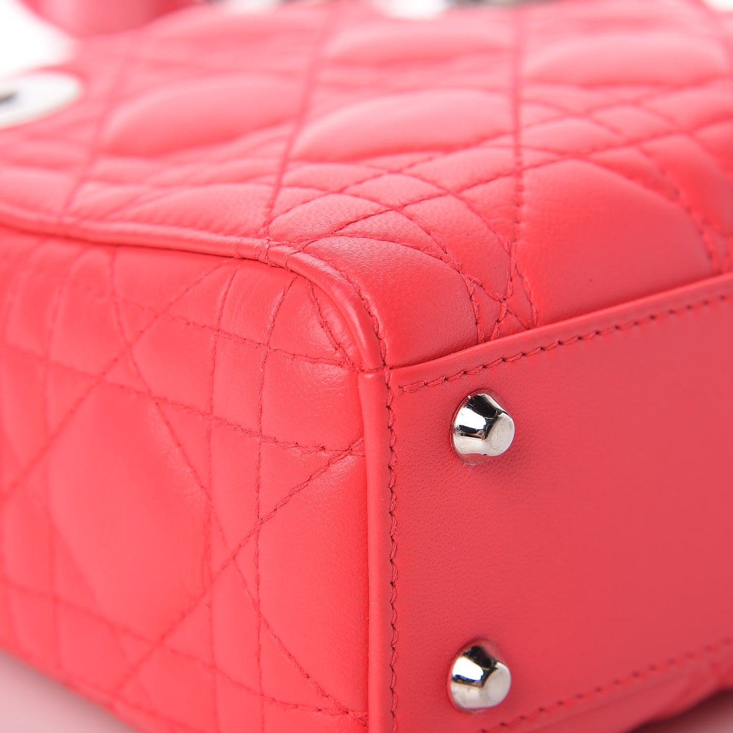 Lambskin Cannage Mini Lady Dior Fuchsia