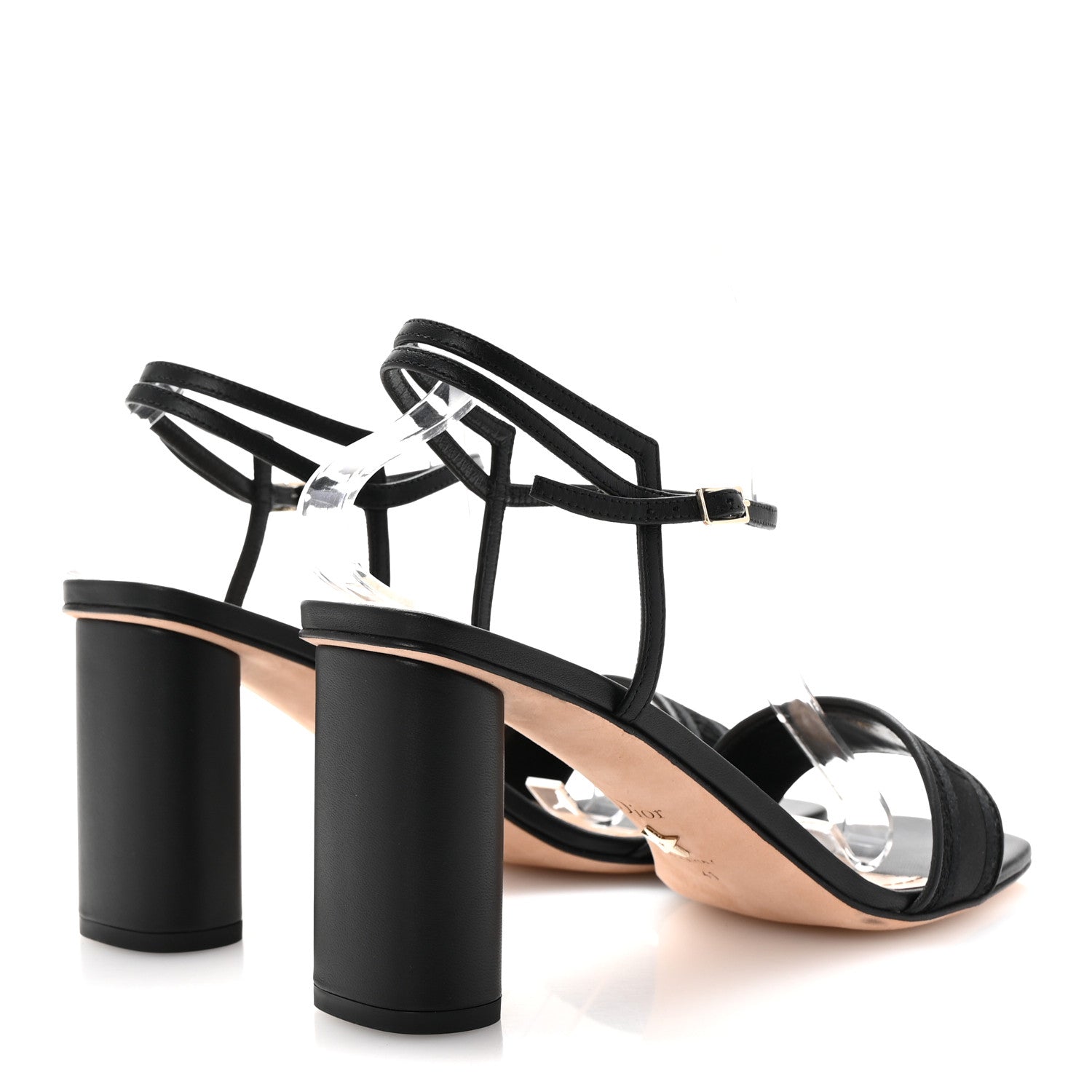 Christian Dior Canvas Embroidered Dway 80mm Sandals 41 Black 5 of 10