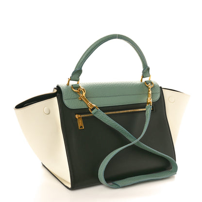 Celine Bullhide Calfskin Small Tri-Color Trapeze Jade 3 of 9