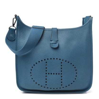 Hermes Taurillon Clemence Evelyne III GM Bleu Izmir 1 of 13