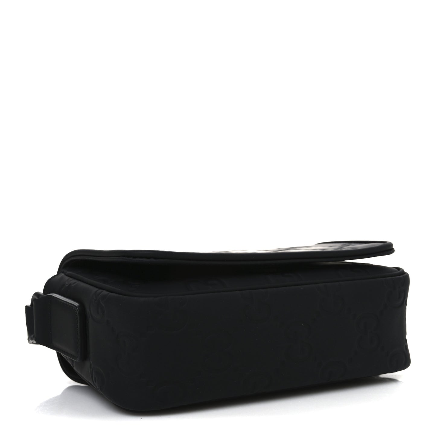 Rubber Effect Calfskin GG Mini Messenger Bag Black