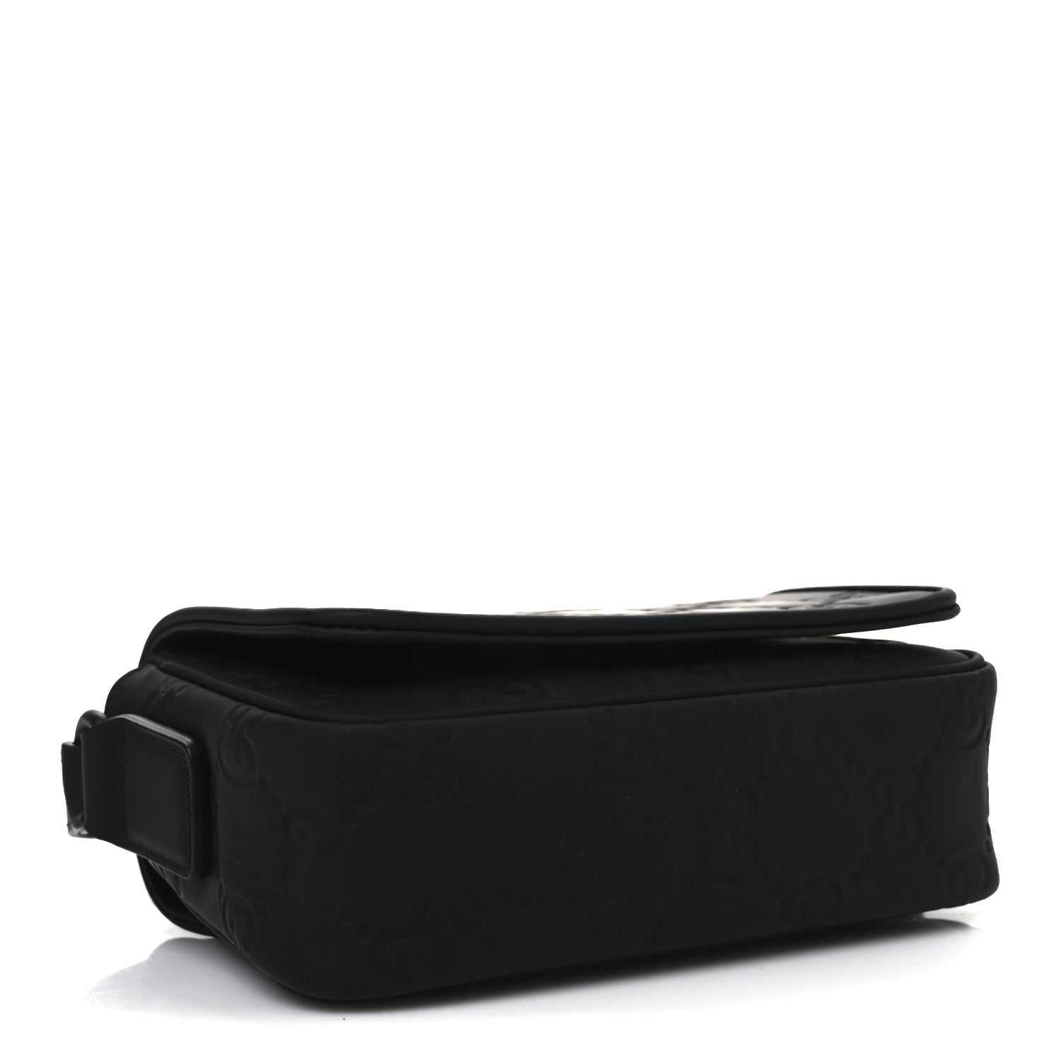 Gucci Rubber Effect Calfskin GG Mini Messenger Bag Black 4 of 10