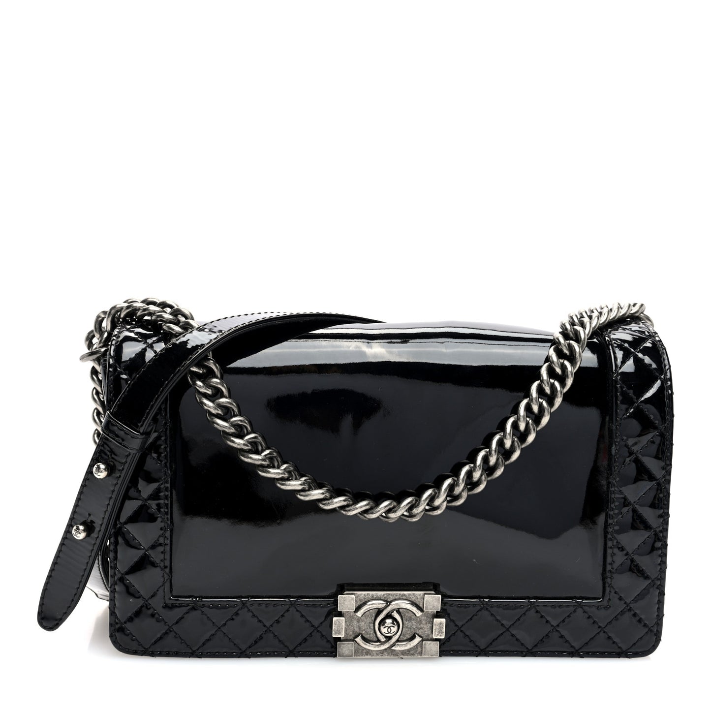 Patent New Medium Boy Reverso Flap Black
