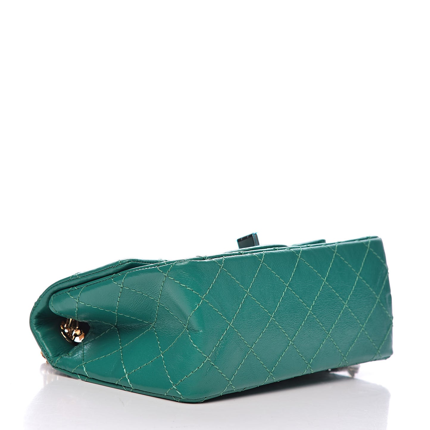 Aged Calfskin Quilted 2.55 Reissue Mini Flap Green