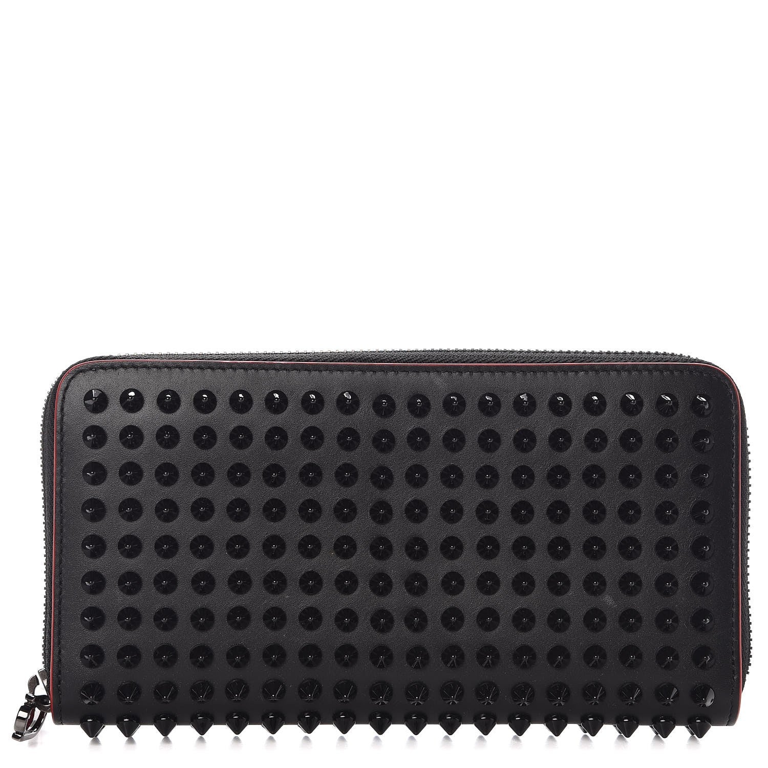 Christian Louboutin Specchio Panettone Spiked Zip Around Wallet Black 1 of 7