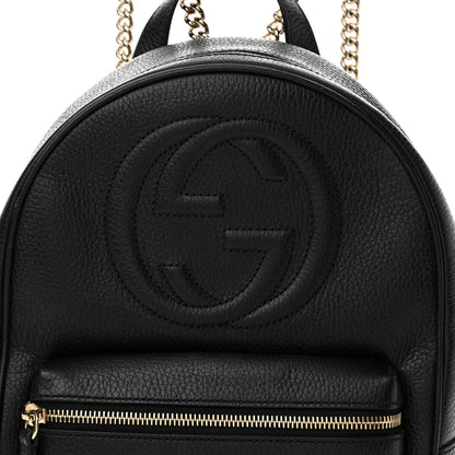 Gucci Pebbled Calfskin Soho Chain Backpack Black 8 of 13