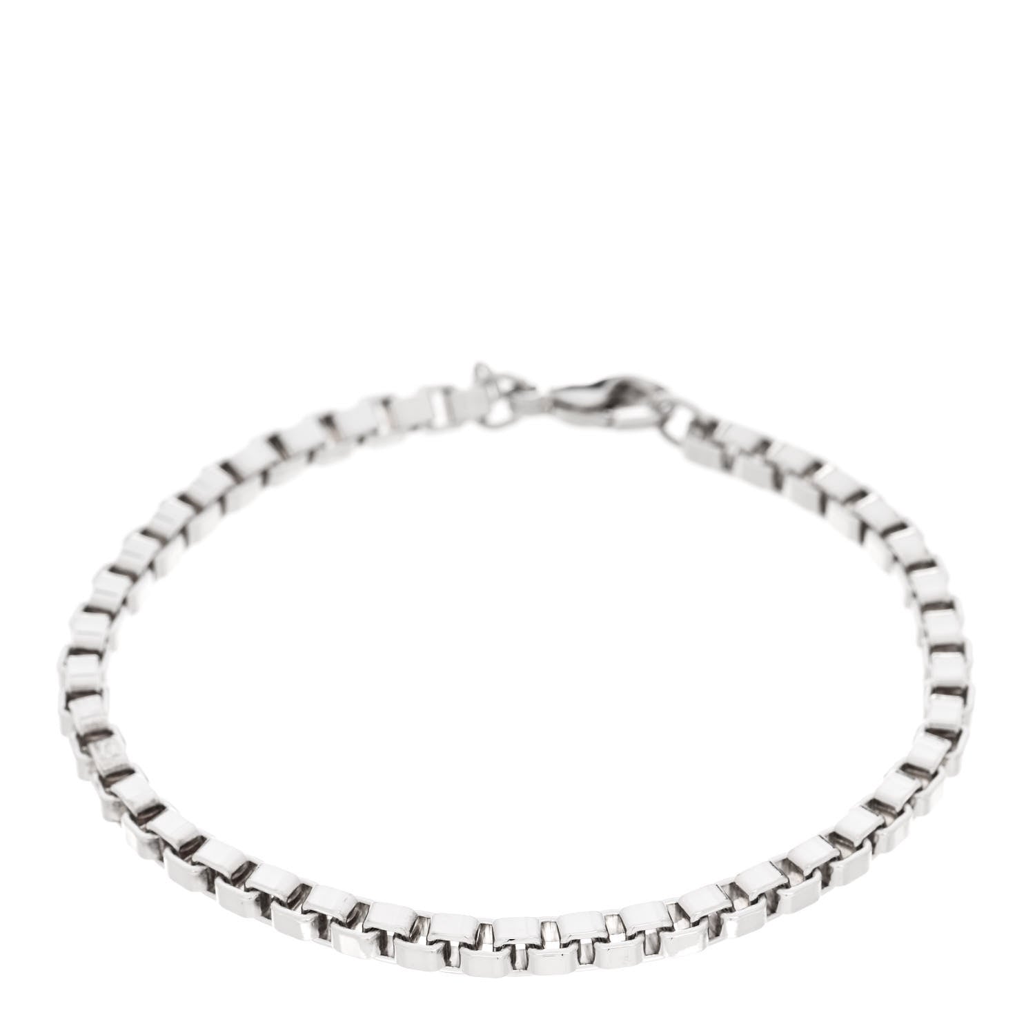 Tiffany Sterling Silver 4mm Venetian Link Bracelet 1 of 4