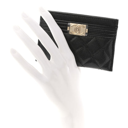 Chanel Caviar Quilted Boy Card Holder Black 2 of 8