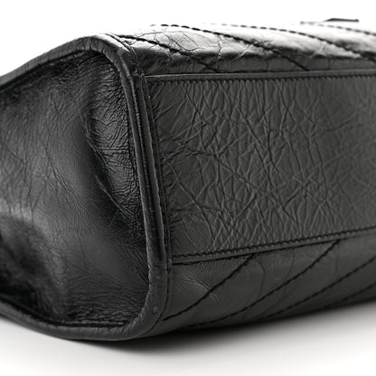 Saint Laurent Crinkled Calfskin Matelasse Monogram Medium Niki Shopper Tote Black 8 of 9