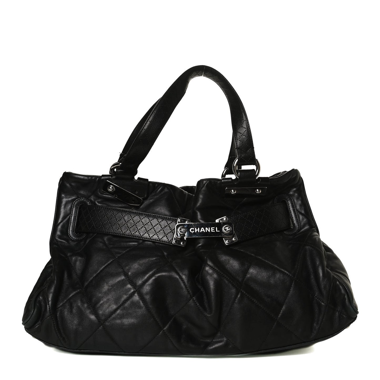 Lambskin Quilted Tote Black