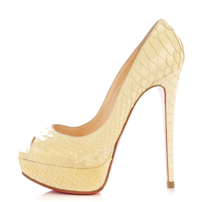 Christian Louboutin Python Lady Peep 150 Pumps 37.5 Craie 1 of 8