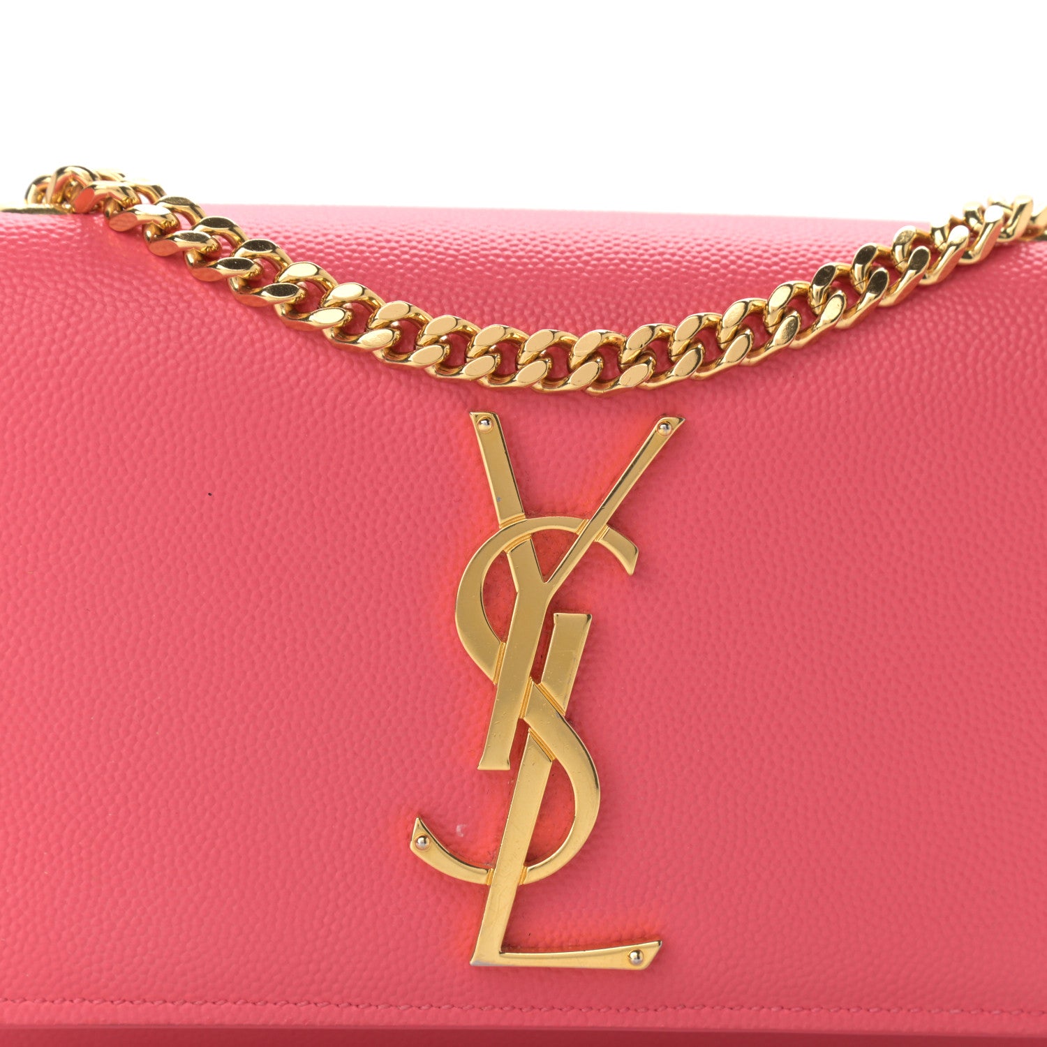 Saint Laurent Grain De Poudre Small Classic Monogram Kate Satchel Lipstick Fuchsia 8 of 15