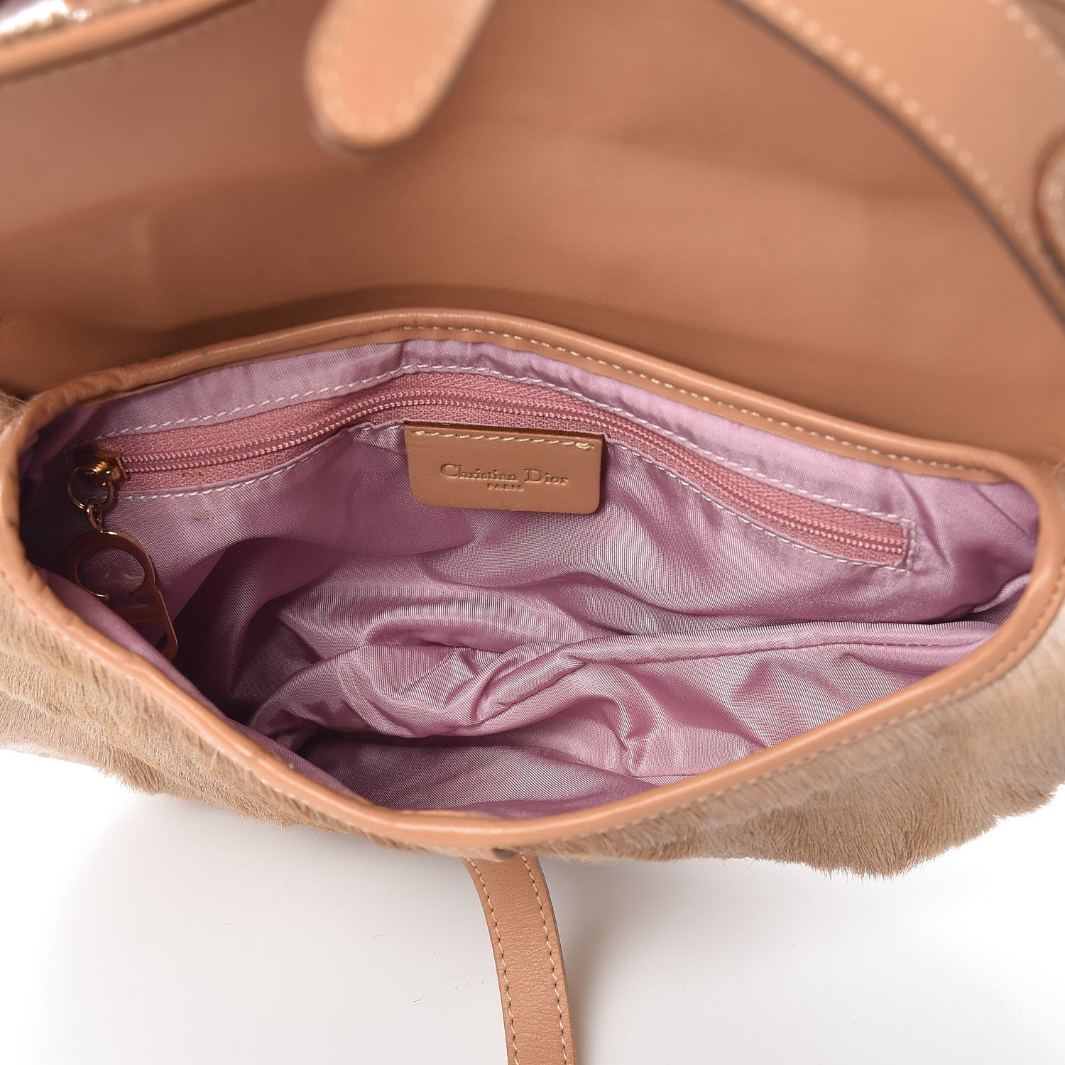 Christian Dior Pony Hair Saddle Bag Brown 5 of 8