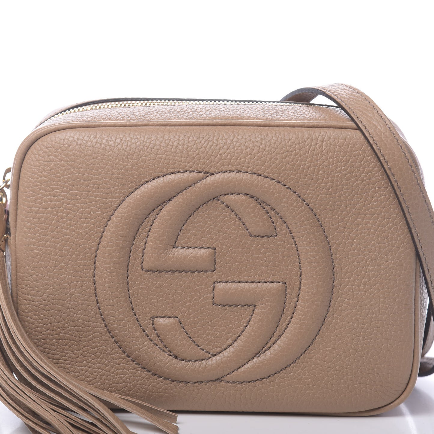 Pebbled Calfskin Small Soho Disco Bag Camelia