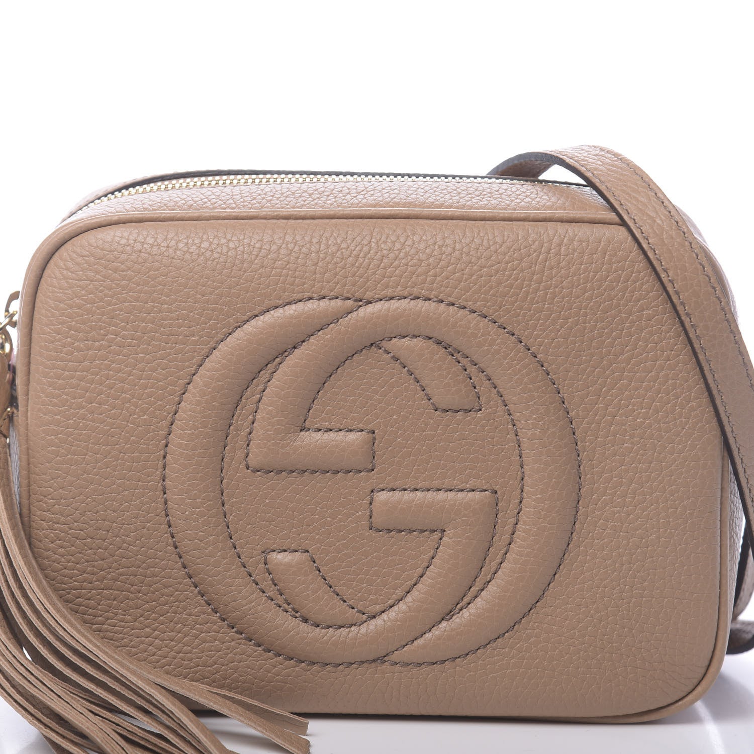 Gucci Pebbled Calfskin Small Soho Disco Bag Camelia 10 of 10