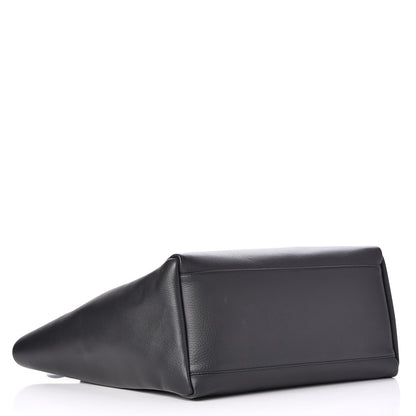 Balenciaga Calfskin Logo Medium Shopping Tote Black 4 of 7
