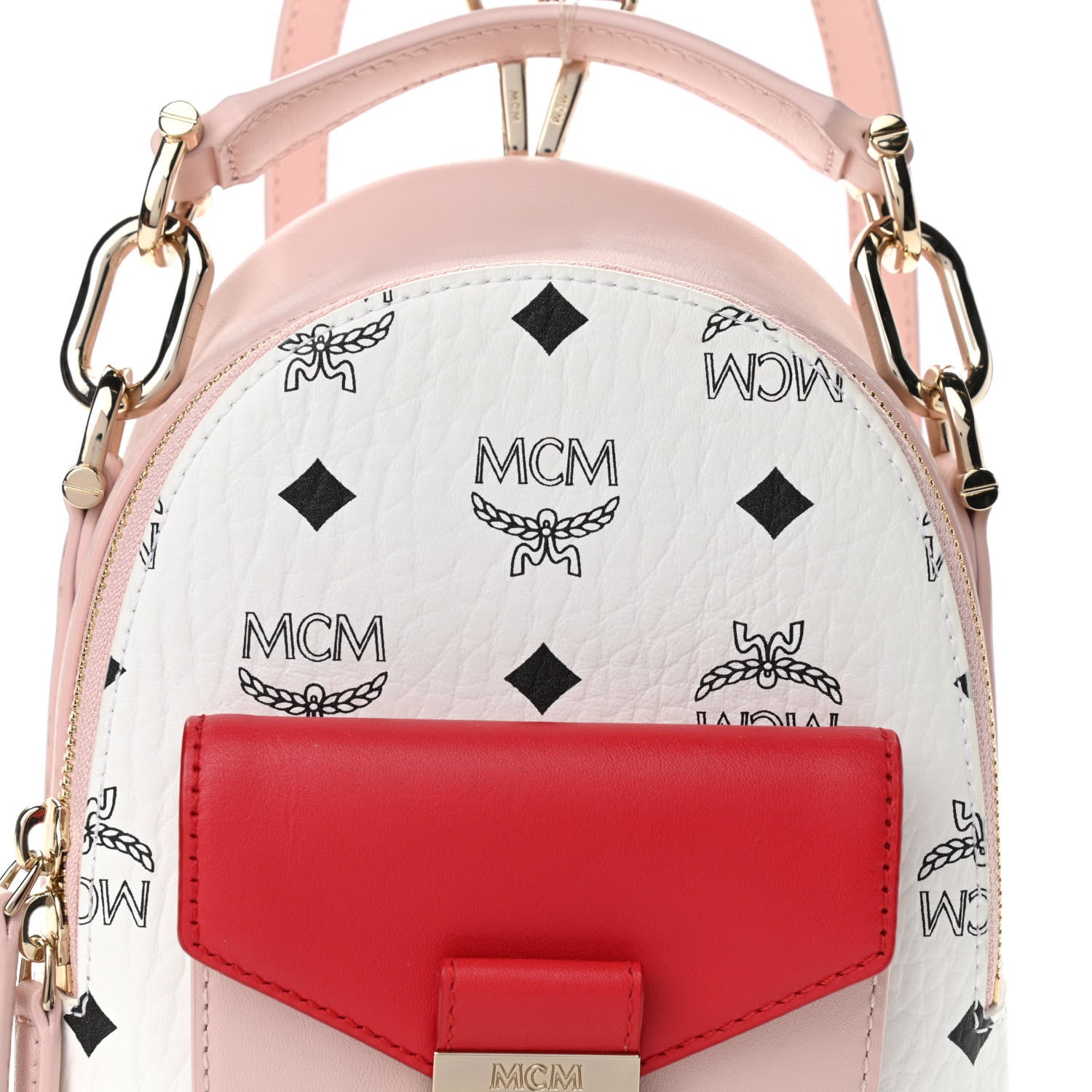 MCM Vistetos X-Mini Patricia Backpack Block Pink 7 of 9