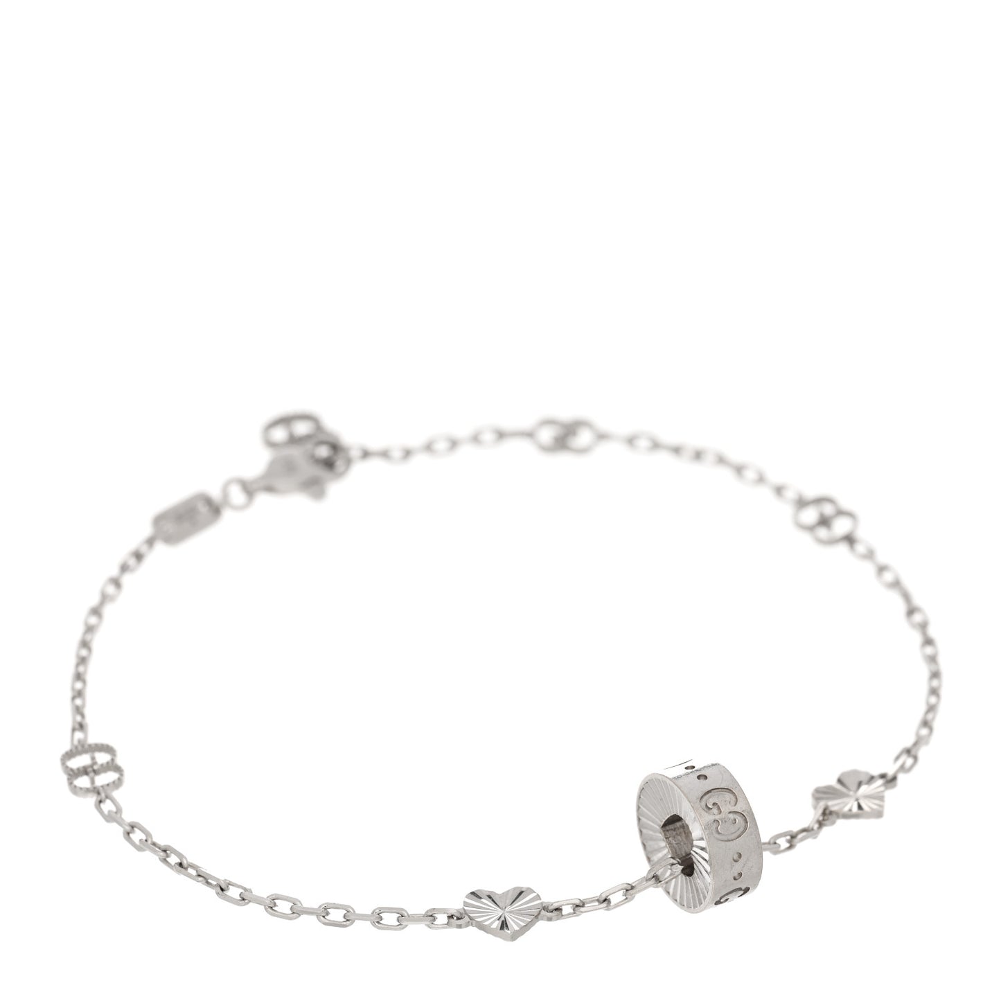 18K White Gold Icon Heart Bracelet
