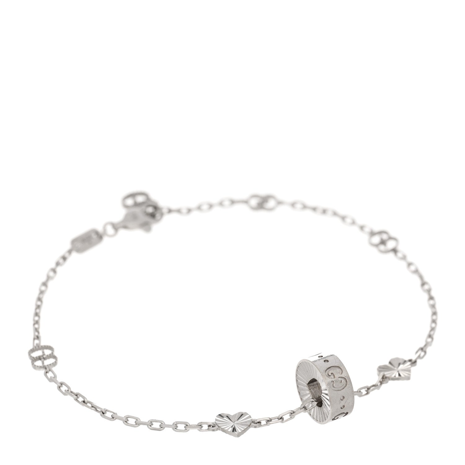Gucci 18K White Gold Icon Heart Bracelet 1 of 4