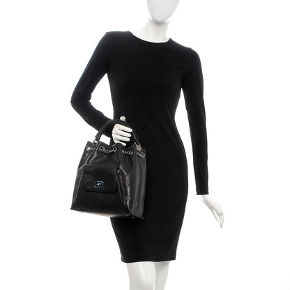 Chanel Calfskin Stitched Medium Urban Luxury Drawstring Backpack Black 2 of 9
