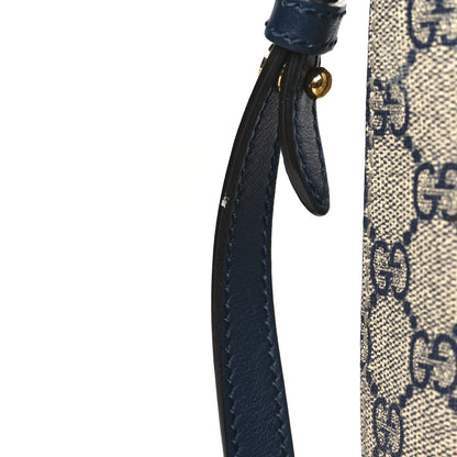 Gucci GG Supreme Monogram Linea A Foldover Tote Beige Blue 12 of 12