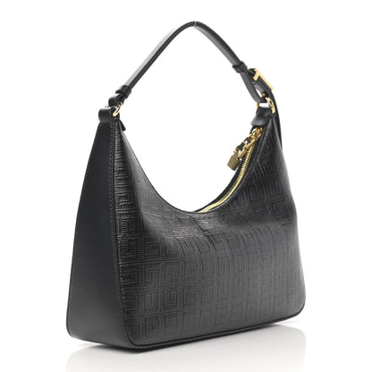 Givenchy Coated Canvas Logo 4G Embossed Small Moon Cut Out Shoulder Bag Black 3 of 10