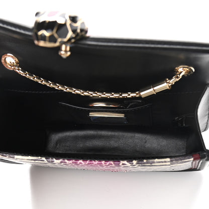 Bulgari Calfskin Elaphe Serpenti Forever Crossbody Bag Ruby Wine Black Multicolor 5 of 8