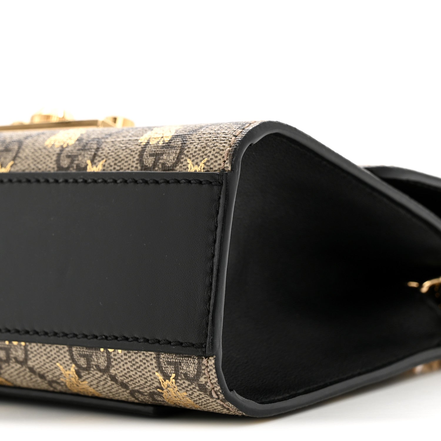 Gucci GG Supreme Monogram Bees Small Padlock Shoulder Bag Black 10 of 13
