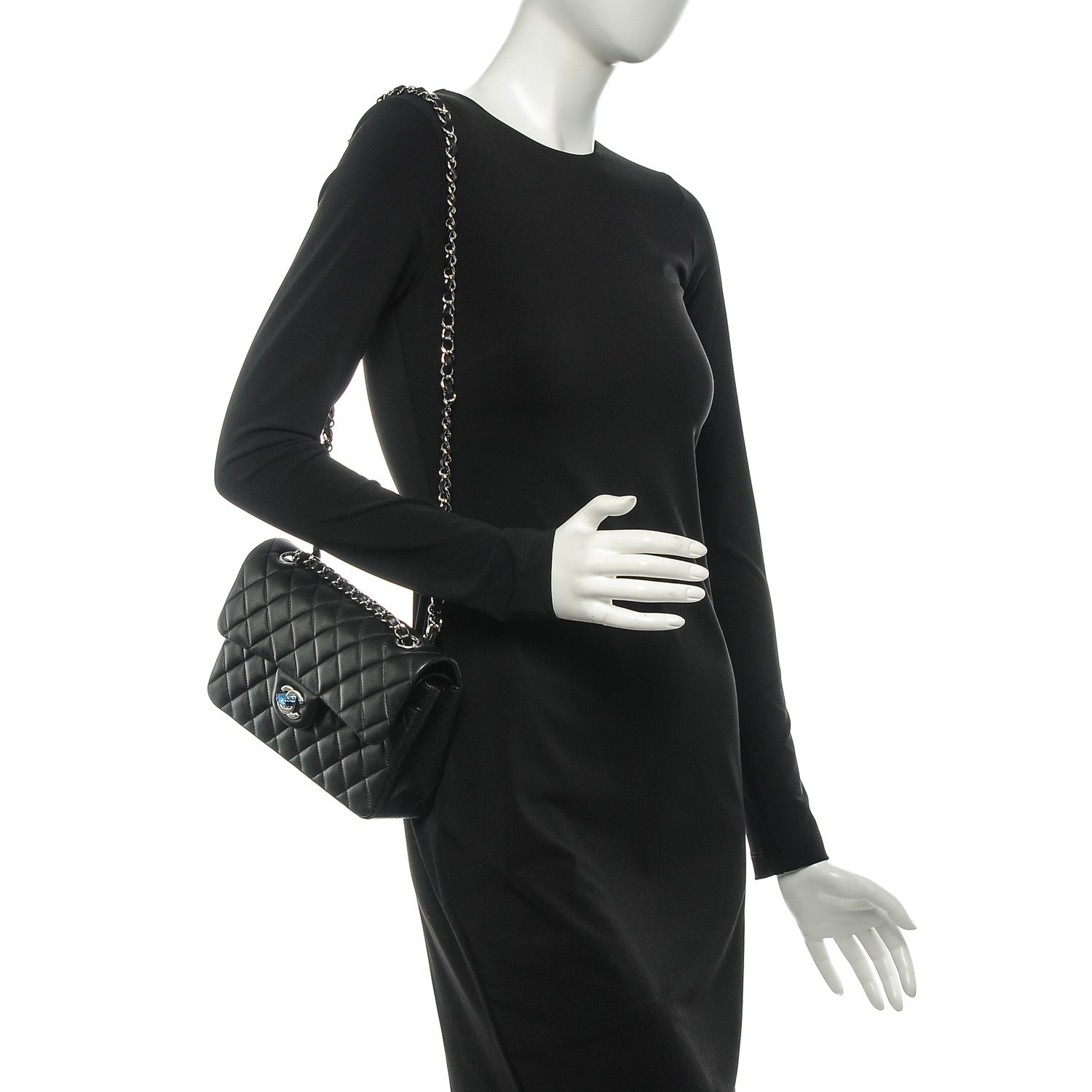 Chanel Lambskin Quilted Small Double Flap Black 2 of 8