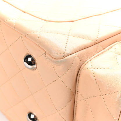 Chanel Calfskin Quilted Large Cambon Multipocket Reporter Beige Black 12 of 13