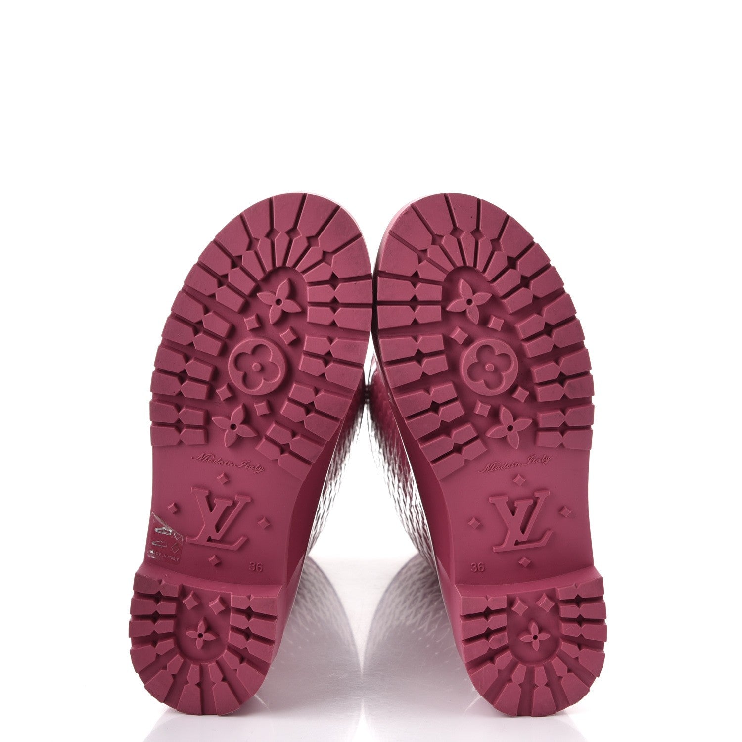 Louis Vuitton Rubber Embossed Monogram Splash Rain Boots 36 Pink 5 of 9