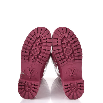 Louis Vuitton Rubber Embossed Monogram Splash Rain Boots 36 Pink 5 of 9