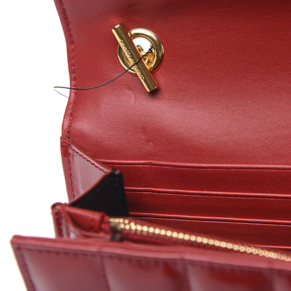 Saint Laurent Patent Calfskin Matelasse Vicky Chain Wallet Rouge Eros 9 of 10
