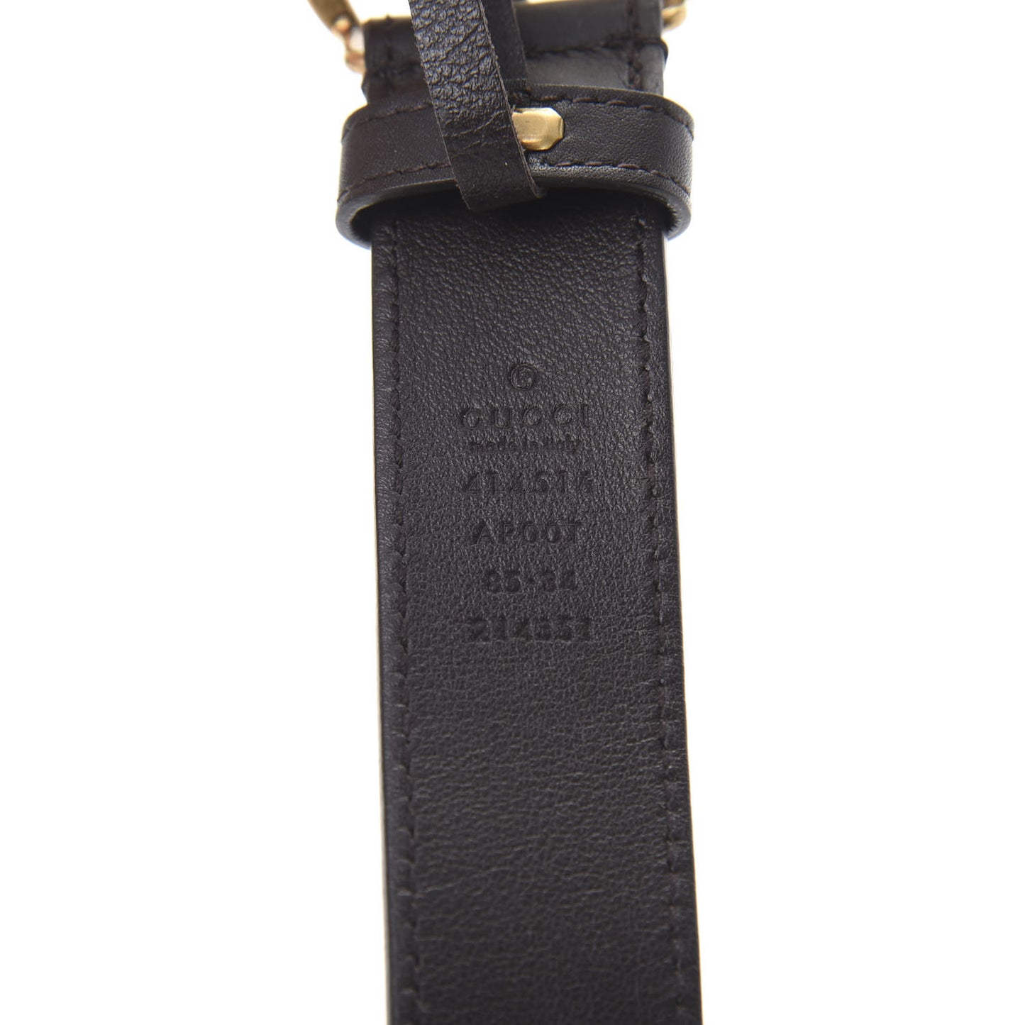 Moon Calfskin Double G 30mm Belt 85 34 Dark Cocoa