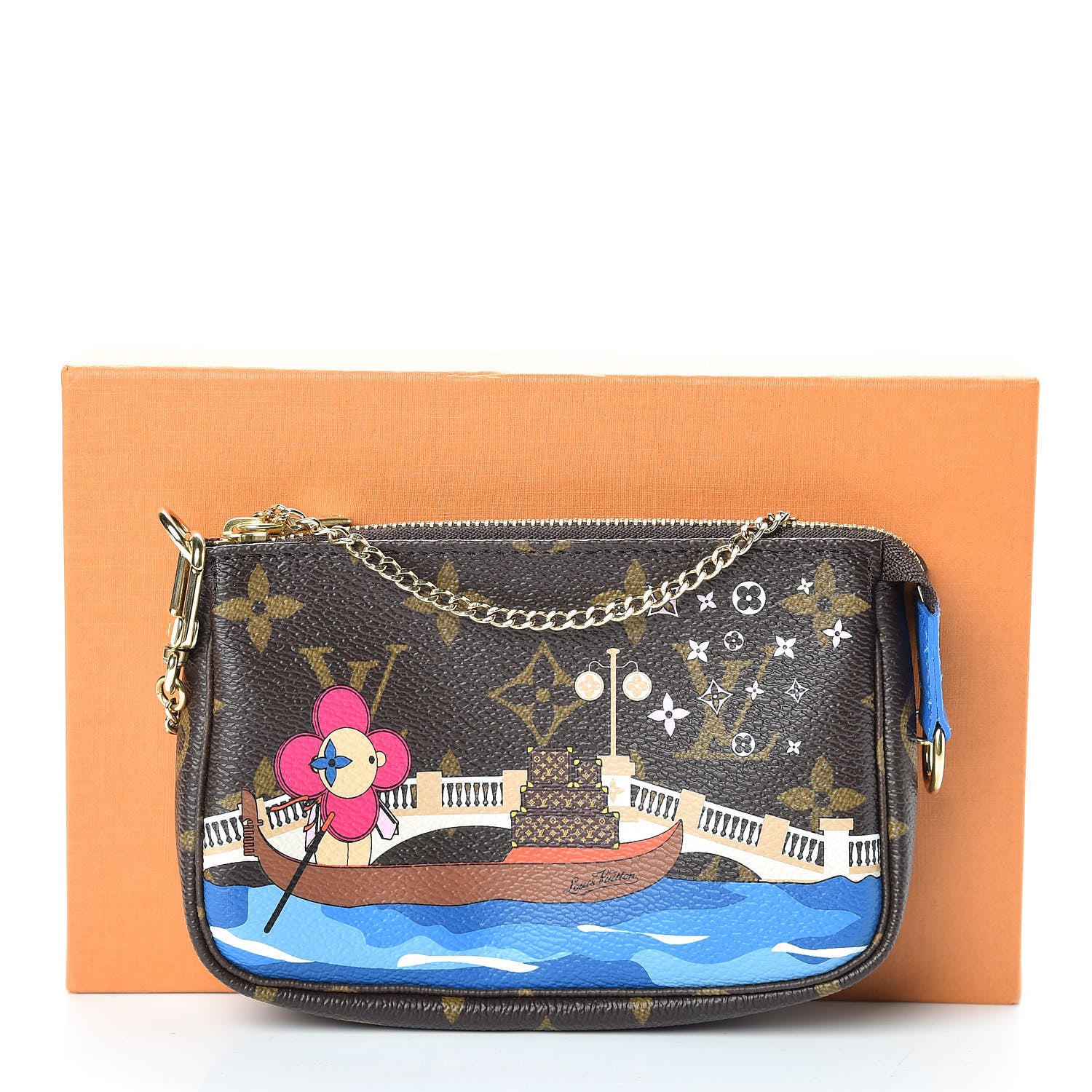 Louis Vuitton Monogram 2019 Christmas Animation Mini Venice Pochette Accessories Blue 8 of 8