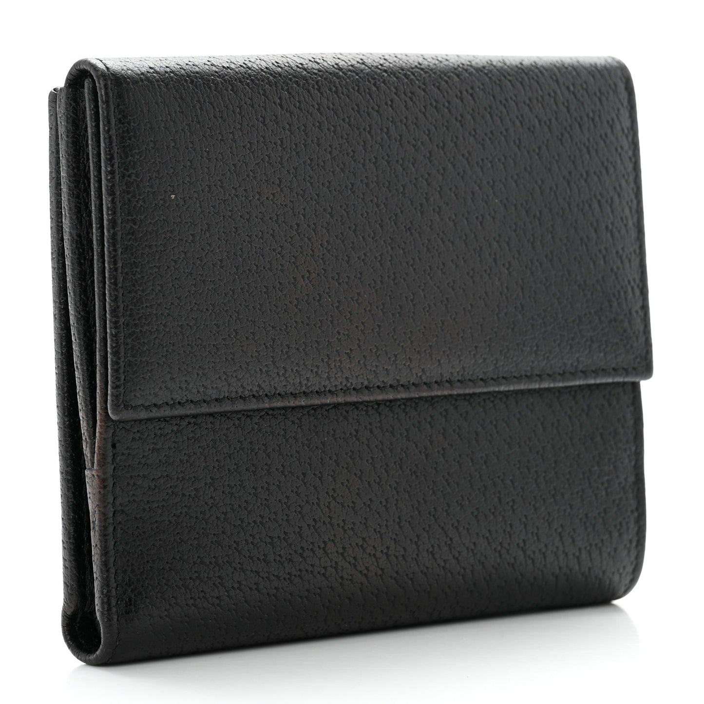 Calfskin Abbey Compact Wallet Black