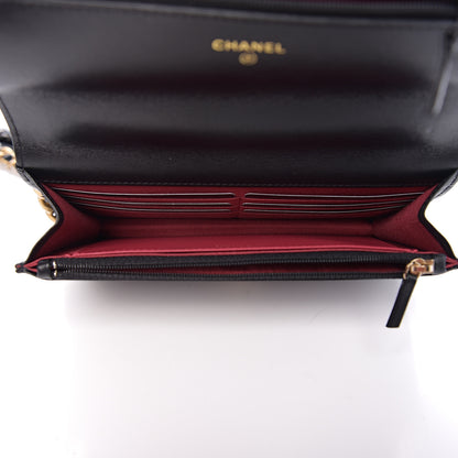 Chanel Goatskin Quilted 19 Wallet On Chain WOC Black 4 of 11