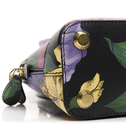 Balenciaga Smooth Calfskin Lush Floral Print XXS Ville Top Handle Bag Black Multicolor 8 of 9