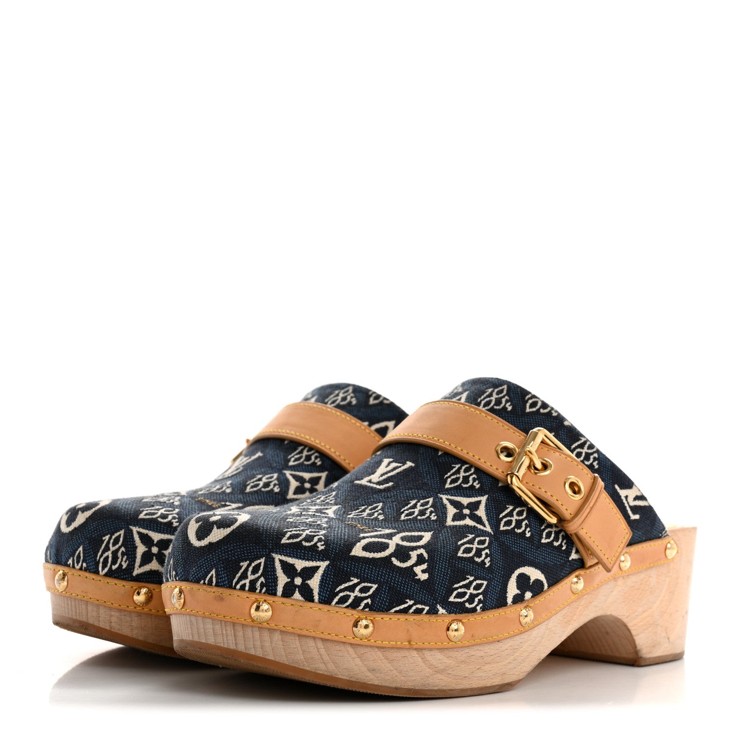 Louis Vuitton Jacquard Since 1854 Cottage Clog Mules 40 Blue 4 of 12