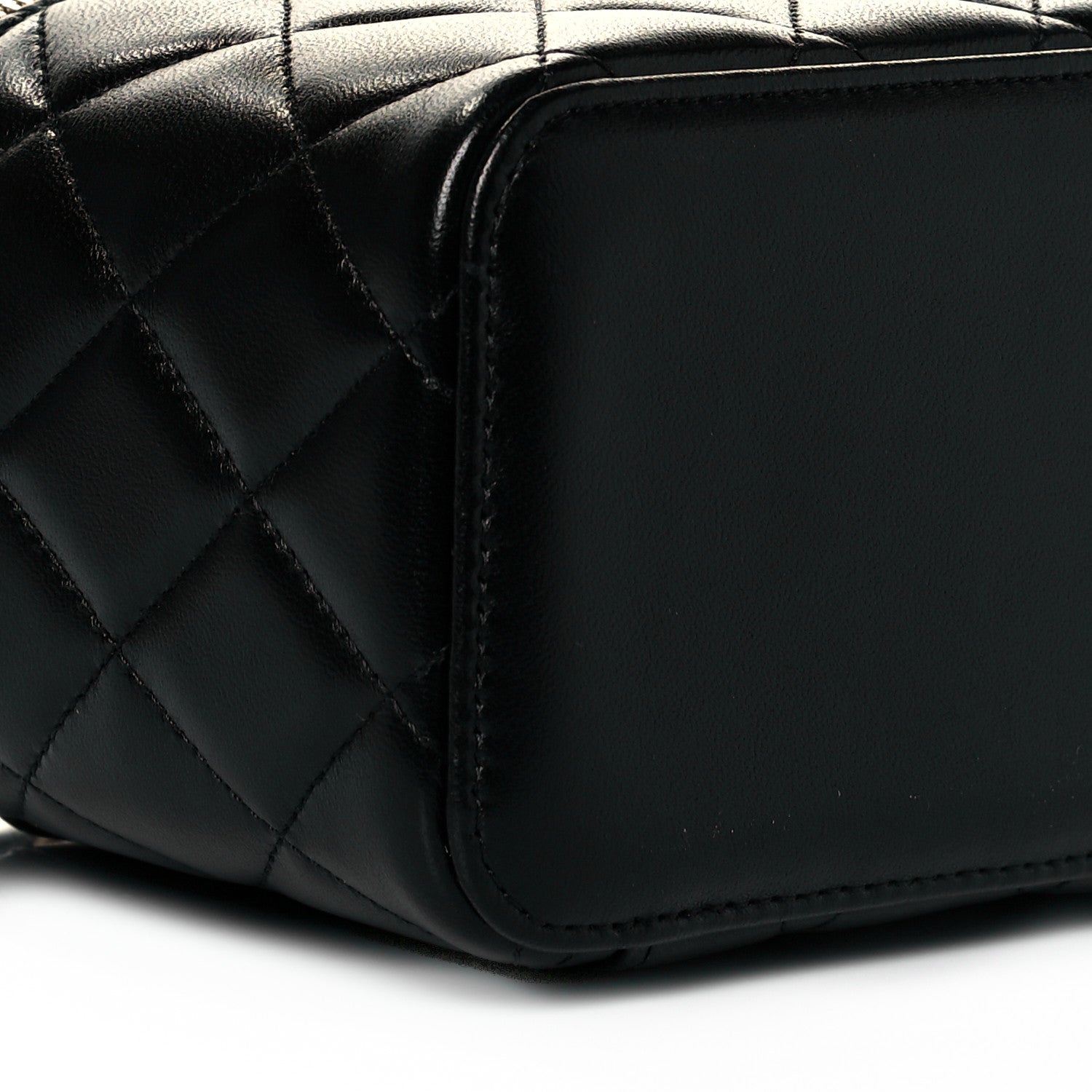 Chanel Lambskin Quilted Small Top Handle Vanity Case With Chain Black 9 of 11