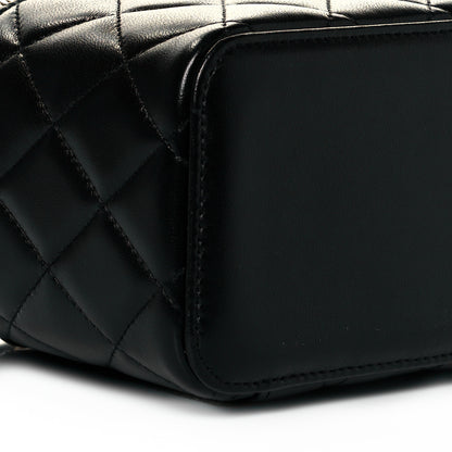 Chanel Lambskin Quilted Small Top Handle Vanity Case With Chain Black 9 of 11