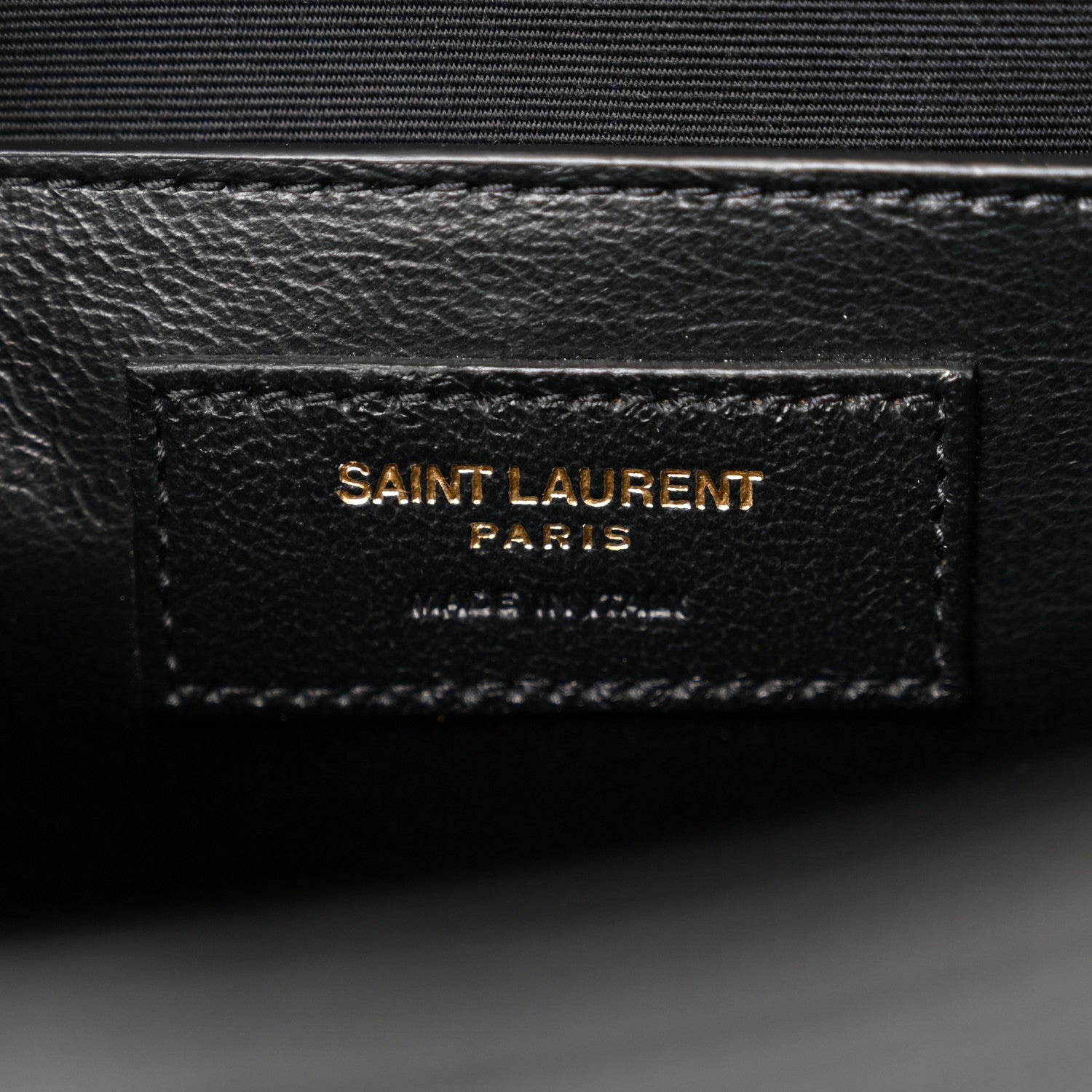 Saint Laurent Shiny Calfskin Crocodile Embossed Manhattan Baguette Black 6 of 9