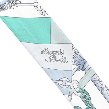 Hermes Silk Cliquetis Twilly Ciel White Menthol 4 of 4