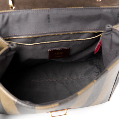 Fendi Pequin Spalmati Vitello Flamingo Shoulder Bag Tobacco Red 5 of 12