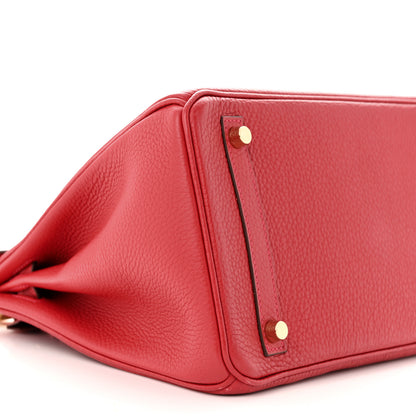 Hermes Taurillon Clemence Birkin 30 Rouge Casaque 9 of 12