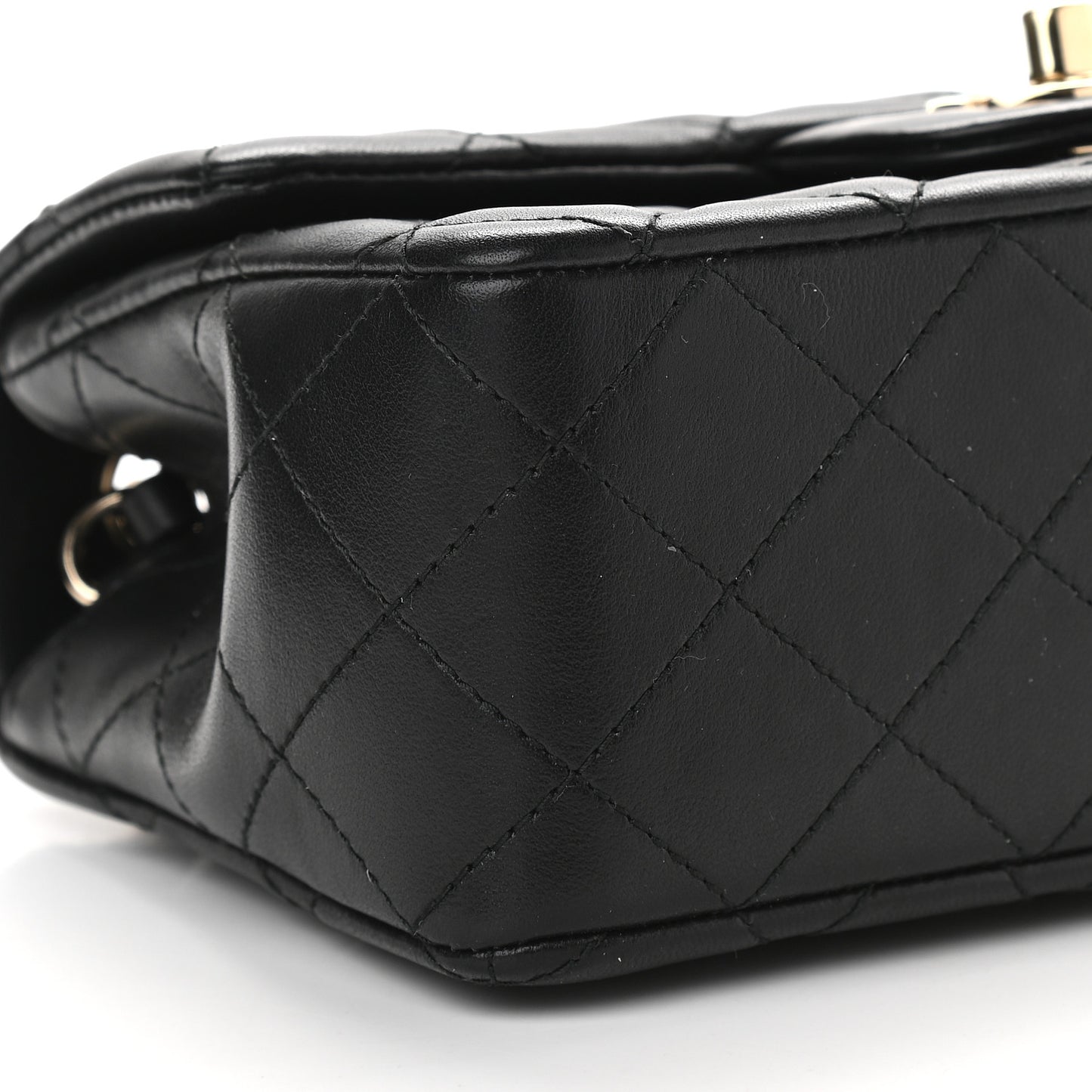 Lambskin Quilted Mini Rectangular Flap Black