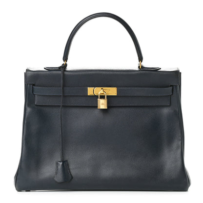 Hermes Courchevel Kelly Retourne 35 Bleu Marine 1 of 15